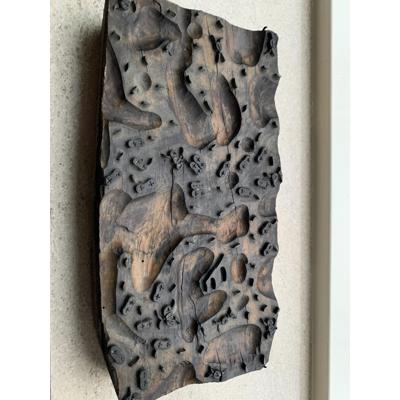 Vintage houten blokprintstempel