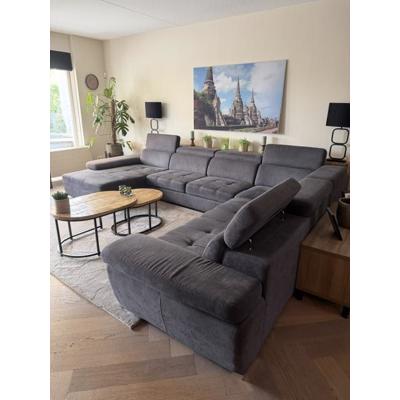 Mooie grote grijze loungebank in u-model