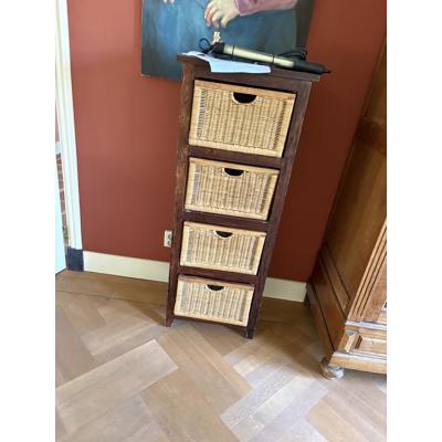 kastje met rieten manden