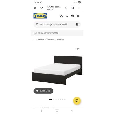 Ikea beb 180 bij 200 cm zwart 