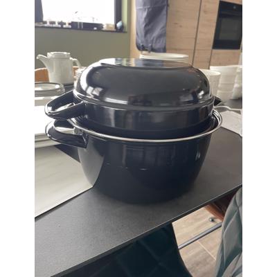 Mosselpan zwart emaille 