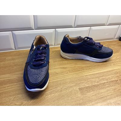Blauwe lage schoen