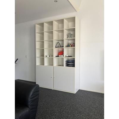 Twee Ikea Billy boekenkasten met deer onder