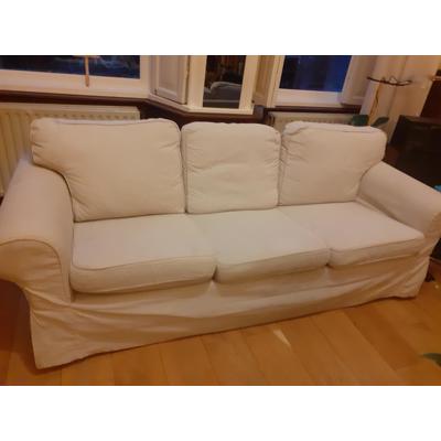 Relaxte 3-zits bank, lichte kleur - 2 stuks