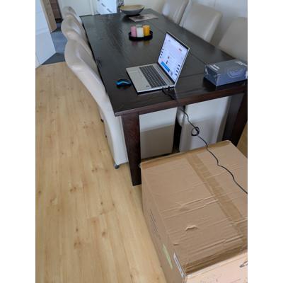 Massiek eiken eethoek met 6 stoelen