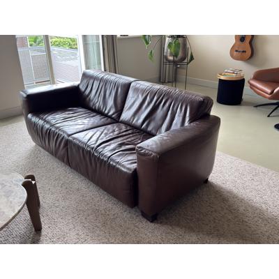 Bruine leren 2,5 zits bank Tarra Saddle Tarpan