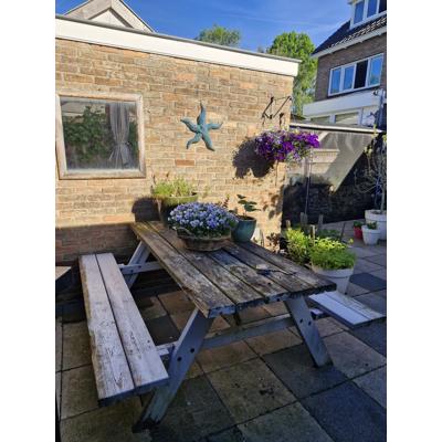 picknick tafel van Douglas hout, licht beschadigd