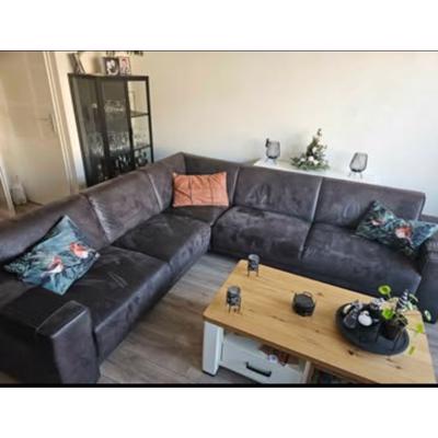 Fijne bruine hoekbank