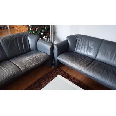 grijze lederen banken