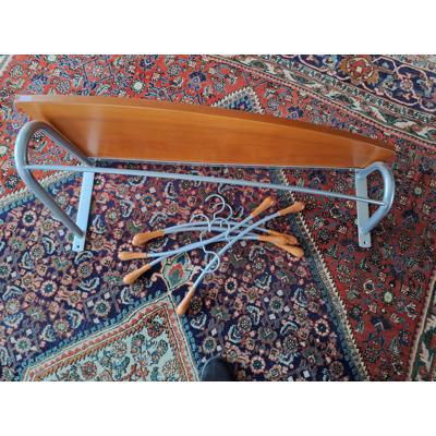 Kersenhouten KAPSTOK met aluminium 