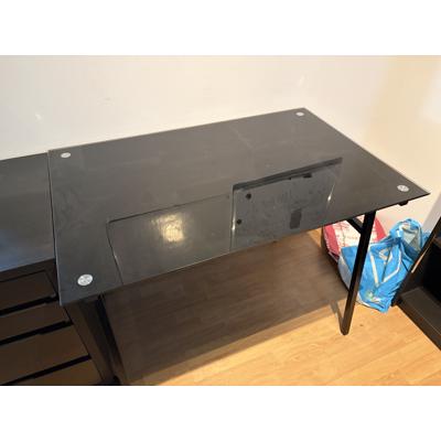 Bureau tafel, glazen blad