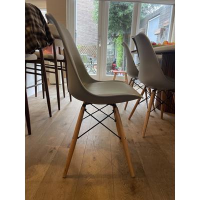 set van 4 eetkamerstoelen, grijs