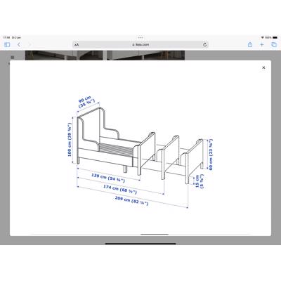 Kinderbed in lengte verstelbaar