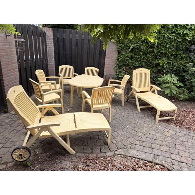 Hartman royale tuinset - 6 stoelen + tafel + 2 ligbedden