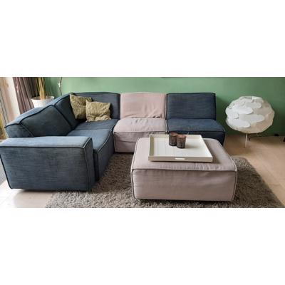 Modulaire hoekbank in grijs / blauw