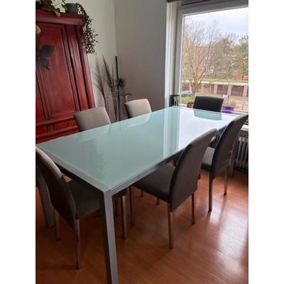 Eetkamertafel en 6 stoelen