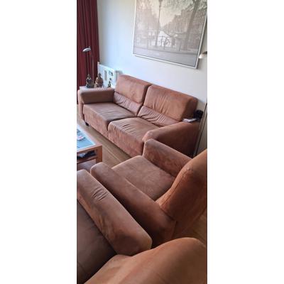 Bankstel 3 zits  2 fauteuils met relax stand