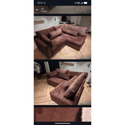 Bruine bank polyester fluweel