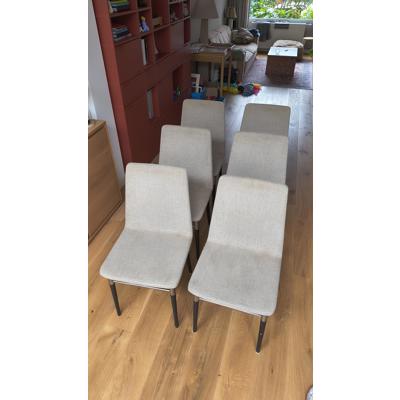 Set van 6 stevige eettafelstoelen