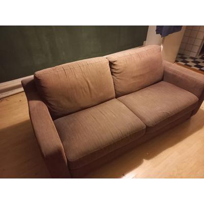 Bruine 2-persoonsbank