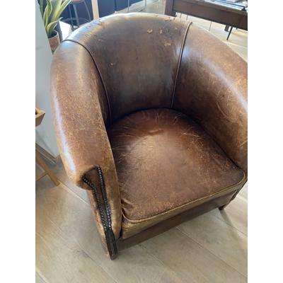 Engelse/Britse Wingchair & Schapenlederen Stoel