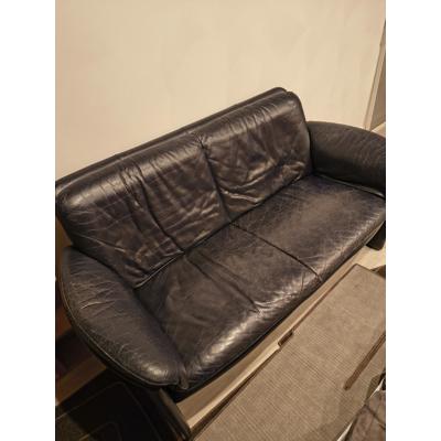 Nog mooie DONKERblauwe tweezitsbank