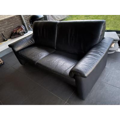 Prachtige zwarte leren bank 