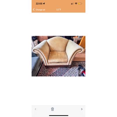bankstoel / loveseat - mosterd geel