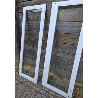 Kastdeurtjes (2, hout, wit, glas)