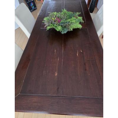 Eettafel, 240x100 stevig,massief hout, overschilderbaar