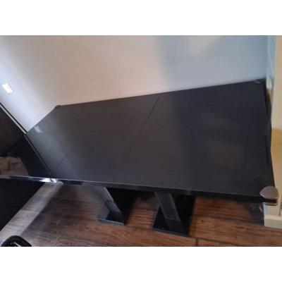 Glanzend Zwarte Uitschuifbare Eettafel 80x120/160