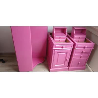 Bureau massief hout knalroze