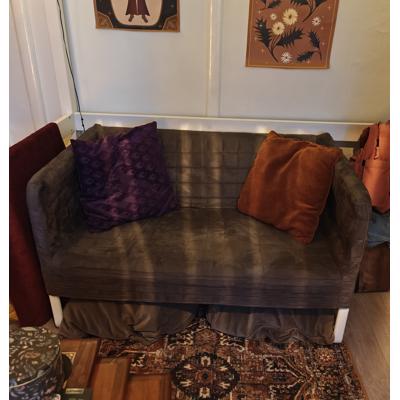 Loveseat - kleine bank 120 velvet grijs