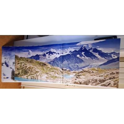 Mooie achterwanden voor Winter/kerstdorp Kunststof afmeting  160 x 60  2 stuks.