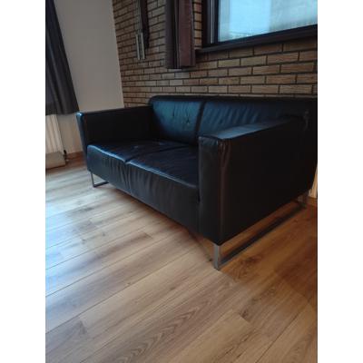 Zwarte leren bank
