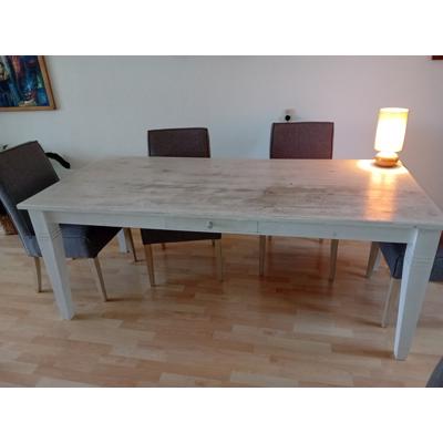 Whitewash eettafel 90x200