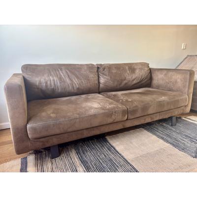 Comfortabele bruin leren 3-zits bank