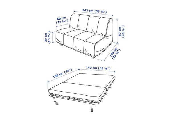 Bedbank / logeerbed / bank 2 persoons - E8361FBE-A1AB-4DCE-B7D0-4B47B4EEBCF2