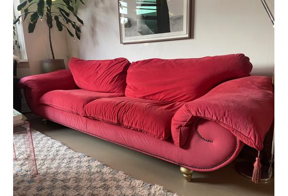 Rode velvet 3-zits bank - IMG_4075