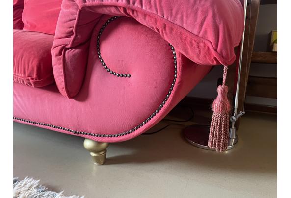 Rode velvet 3-zits bank - IMG_4076