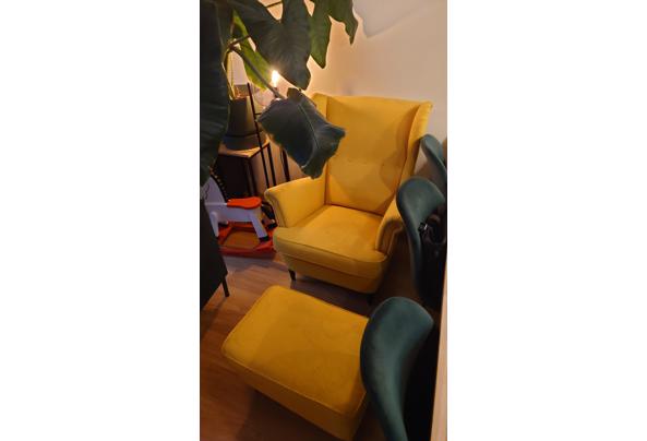 Ikea stoel; STRANDMON Oorfauteuil, Skiftebo geel - 16704875067264515460711810122428