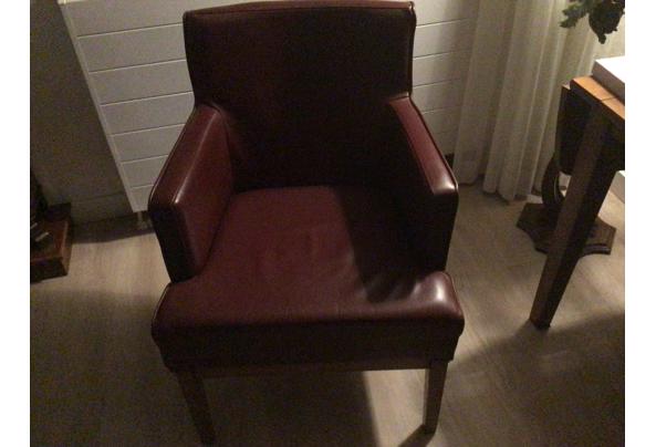 4 leren eetkamer stoelen in zeer goede staat kleur bordeauxrood  - IMG_0095