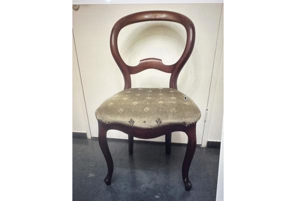 Mahonie houten rond eettafel met 4 stoelen - IMG_6536