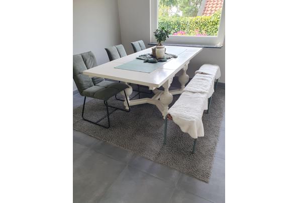 Massief eiken antieke eettafel wit - 20230812_105634