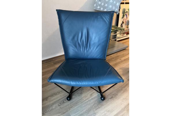 Fauteuil blauw leer - image