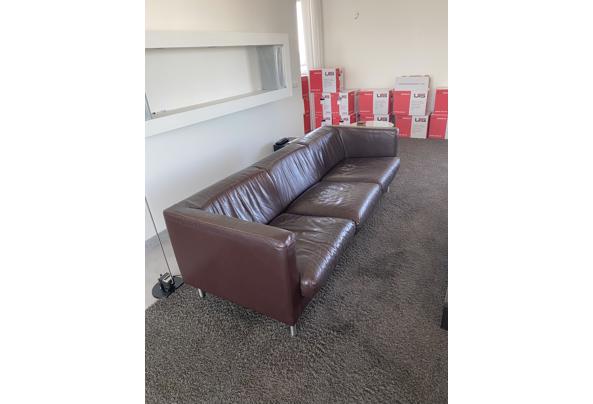 Lederen 3 zitsbank bruin. - IMG_0790