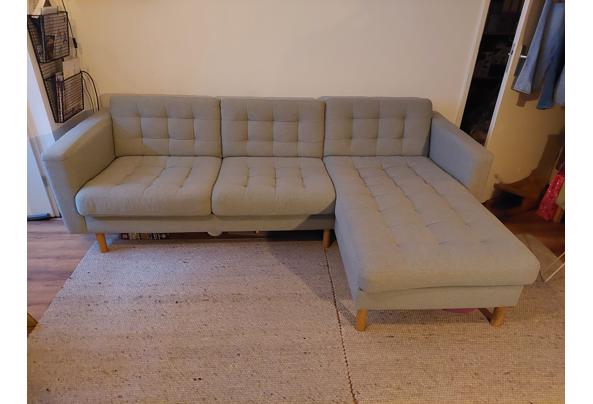 IKEA Landskrona 3-zitsbank, chaise longue/Gunnared lichtgroen/hout - 20241203_091759