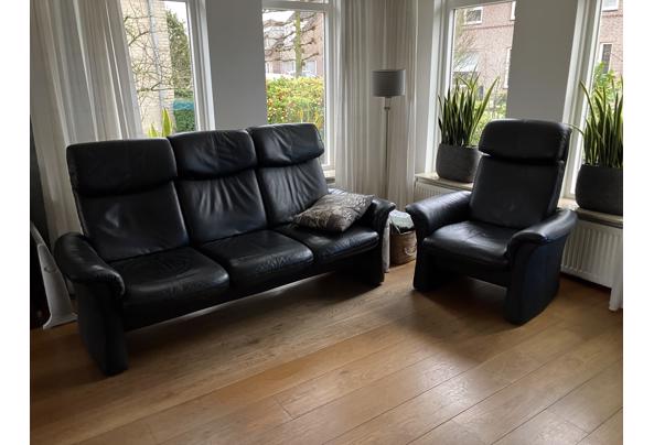 Zwart leren bankstel - IMG_5269