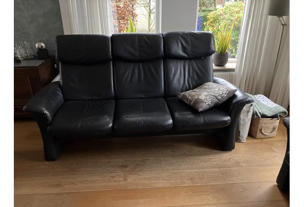 Zwart leren bankstel - IMG_5270
