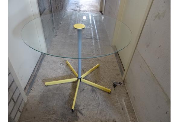 Ronde glazen eettafel,rond 90 cm. - DSC08787